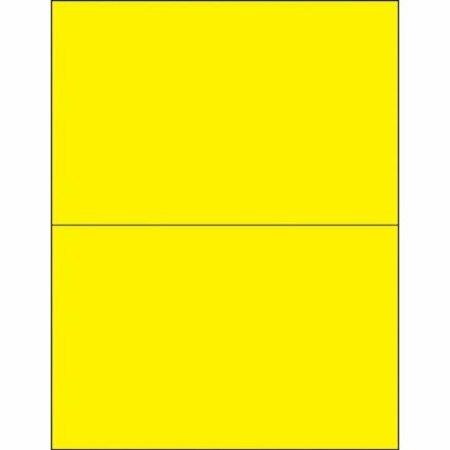 BSC PREFERRED 8-1/2 x 5-1/2'' Fluorescent Yellow Rectangle Laser Labels, 200PK S-5049Y